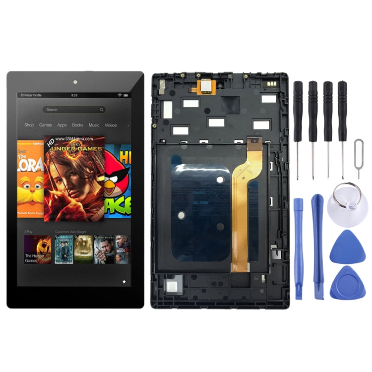 Écran LCD et numériseur complet avec cadre pour Amazon Kindle Fire HD 7 2019 9e M8S26G, For Amazon Kindle Fire HD 7 2019