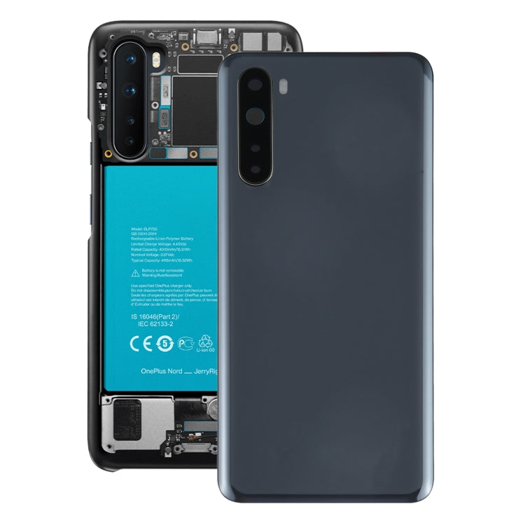 Couvercle arrière de la batterie pour OnePlus Nord, avec couvercle d'objectif d'appareil photo
