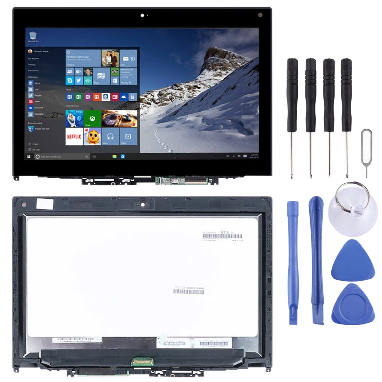 Écran LCD 1920 x 1080 FHD 30 broches et numériseur complet avec cadre pour Lenovo Thinkpad Yoga 260