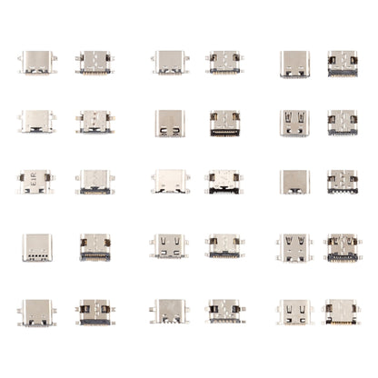 Connecteur de Port de chargement USB Type C 75 pièces/ensemble, 6 broches/12 broches/16 broches/14 broches/24 broches, pour Huawei / Samsung / Xiaomi, Etc.