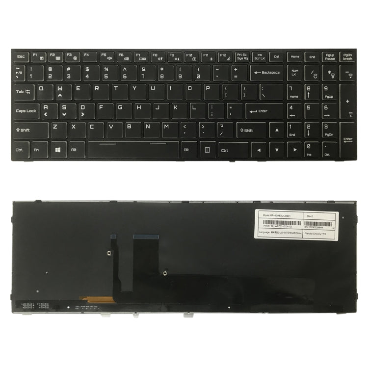 Clavier Version américaine avec rétro-éclairage pour Hasee G10 Z8 Z7M Z7-CT5NA7NA7GS KPZGZ GX9 911PLUS CN95S01