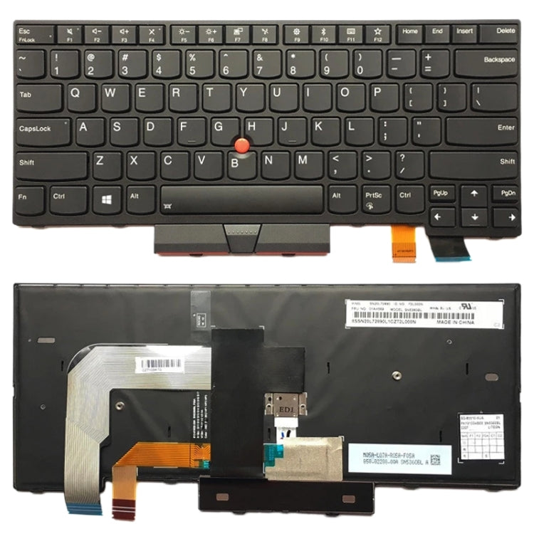 Clavier Version américaine avec rétro-éclairage pour Lenovo Thinkpad T470 T480 A475 A485