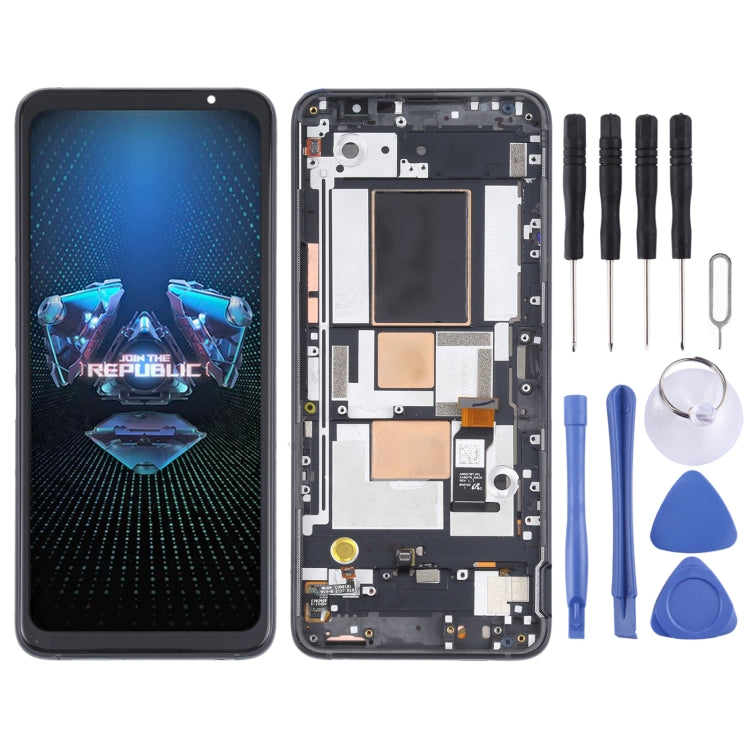 Écran LCD matériel OLED et numériseur assemblage complet avec cadre pour téléphone Asus ROG 5 ZS673KS