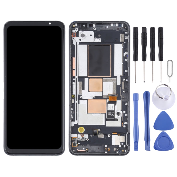 Écran LCD matériel OLED et numériseur assemblage complet avec cadre pour téléphone Asus ROG 5 ZS673KS