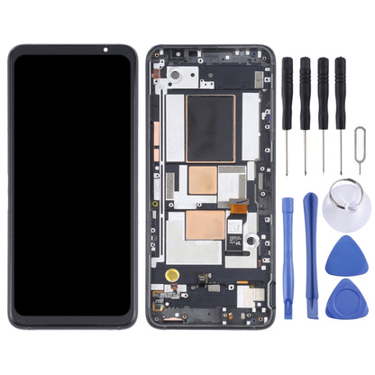 Écran LCD matériel OLED et numériseur assemblage complet avec cadre pour téléphone Asus ROG 5 ZS673KS