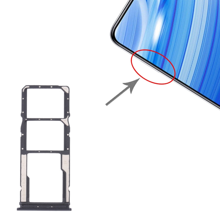 Plateau de carte SIM + plateau de carte SIM + plateau de carte Micro SD pour Xiaomi Redmi 9T 4G / Redmi Note 9 4G J19S M2010J19SC M2010J19SG M2010J19SY