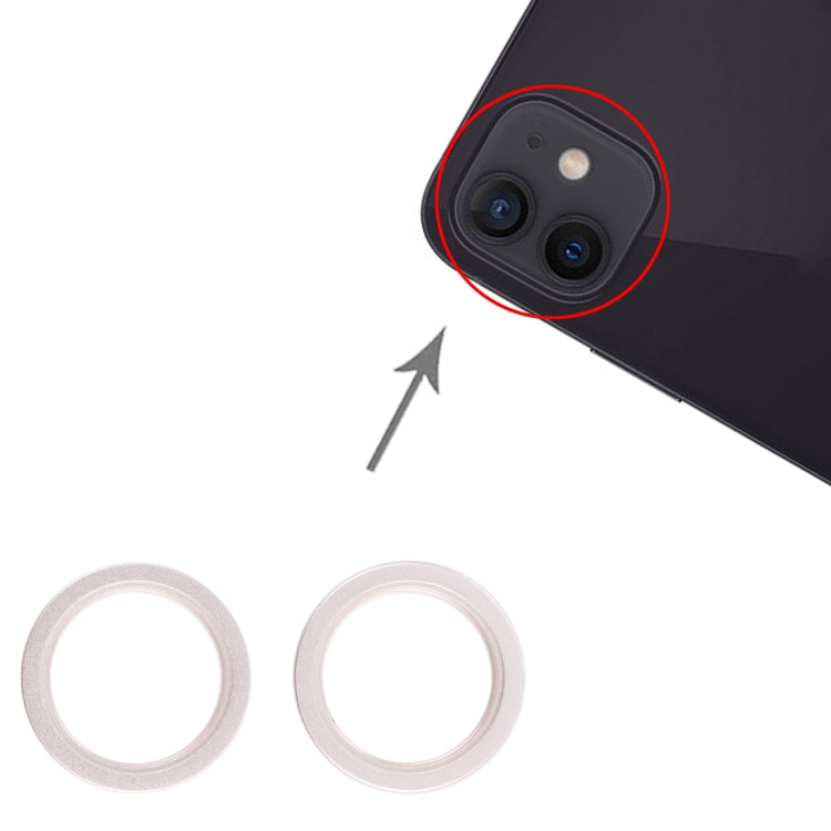 Lentille en verre de caméra arrière, 2 pièces, anneau de protection extérieur en métal pour iPhone 13