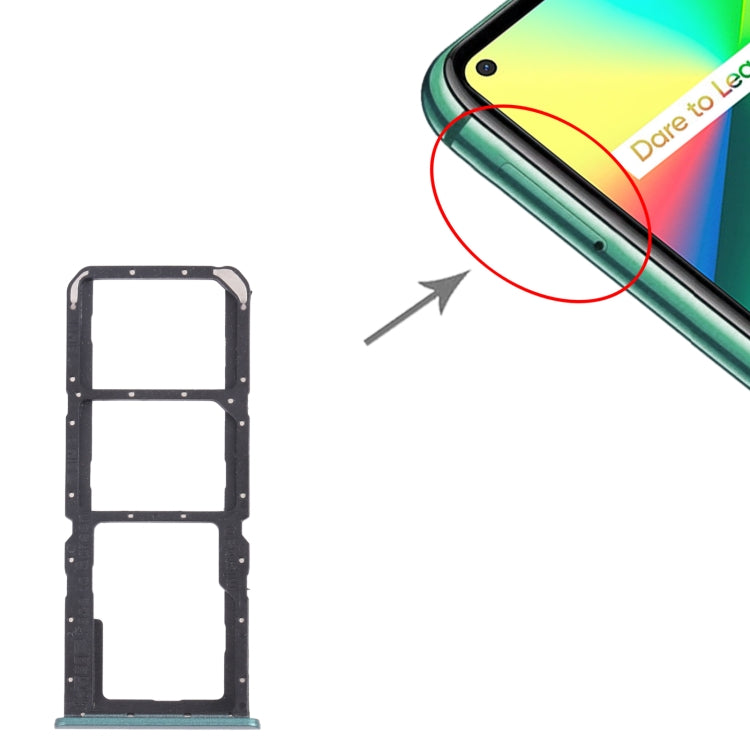 Pour OPPO Realme 7i RMX2103 Plateau de carte SIM + Plateau de carte SIM + Plateau de carte Micro SD, For OPPO Realme 7i