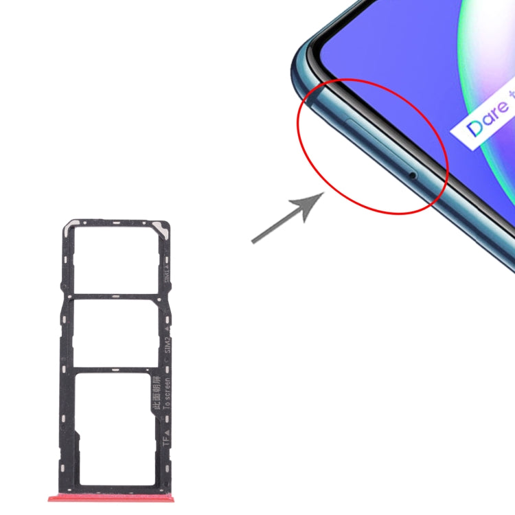 Pour OPPO Realme C12 RMX2189 plateau de carte SIM + plateau de carte SIM + plateau de carte Micro SD, For OPPO Realme C12