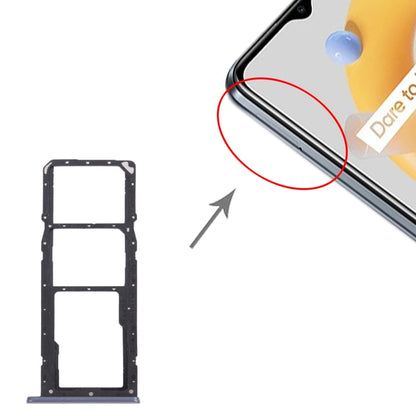 Pour OPPO Realme C20 / Realme C20A RMX3063, RMX3061 Plateau de carte SIM + Plateau de carte SIM + Plateau de carte Micro SD, For OPPO Realme C20