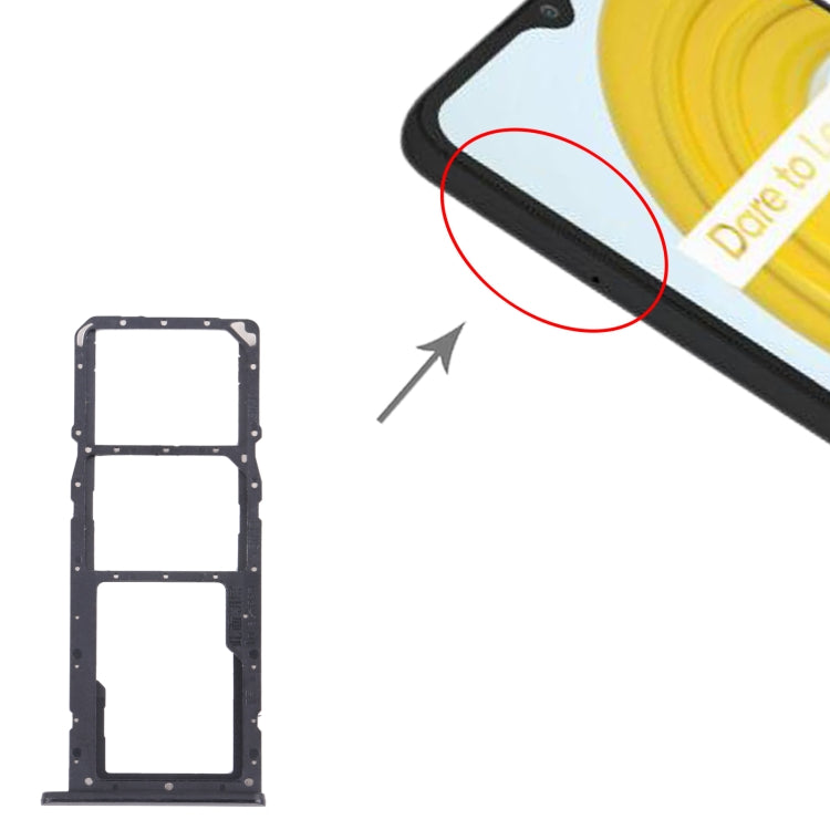 Pour OPPO Realme C21 / Realme C21Y RMX3201,RMX3261 plateau de carte SIM + plateau de carte SIM + plateau de carte Micro SD, For OPPO Realme C21