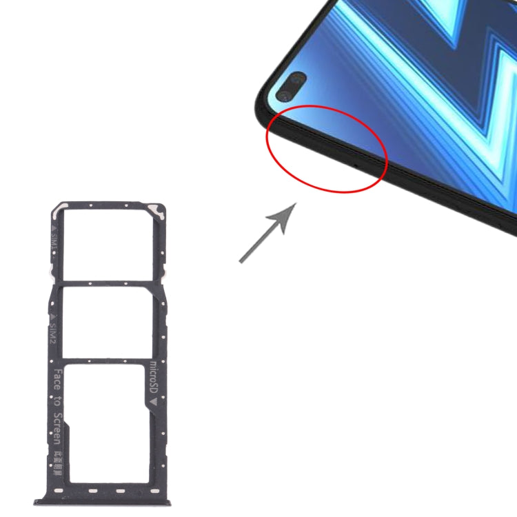 Pour OPPO Realme 6 Pro RMX2061, RMX2063 Plateau de carte SIM + Plateau de carte SIM + Plateau de carte Micro SD