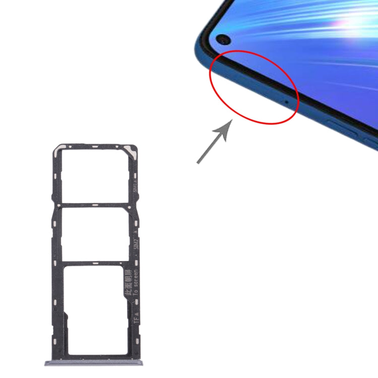 Pour OPPO Realme 6 Plateau de carte SIM + Plateau de carte SIM + Plateau de carte Micro SD, For OPPO Realme 6