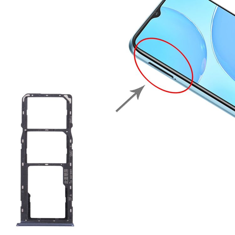 Pour OPPO A15s CPH2179 Plateau de carte SIM + Plateau de carte SIM + Plateau de carte Micro SD