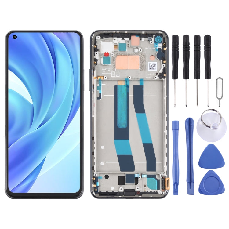 Écran LCD d'origine et numériseur assemblage complet avec cadre pour Xiaomi Mi 11 Lite 4G/11 Lite 5G NE M2101K9AG M2101K9AI