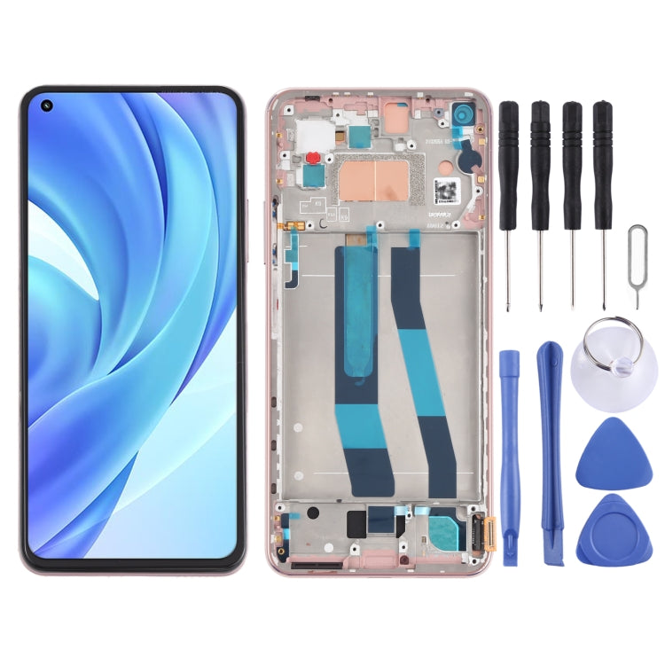Écran LCD d'origine et numériseur assemblage complet avec cadre pour Xiaomi Mi 11 Lite 4G/11 Lite 5G NE M2101K9AG M2101K9AI