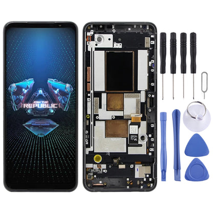Écran LCD matériel AMOLED et numériseur assemblage complet avec cadre pour téléphone Asus ROG 5 ZS673KS 1B048IN I005DB I005DA