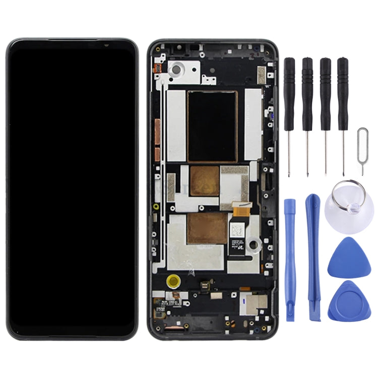 Écran LCD matériel AMOLED et numériseur assemblage complet avec cadre pour téléphone Asus ROG 5 ZS673KS 1B048IN I005DB I005DA
