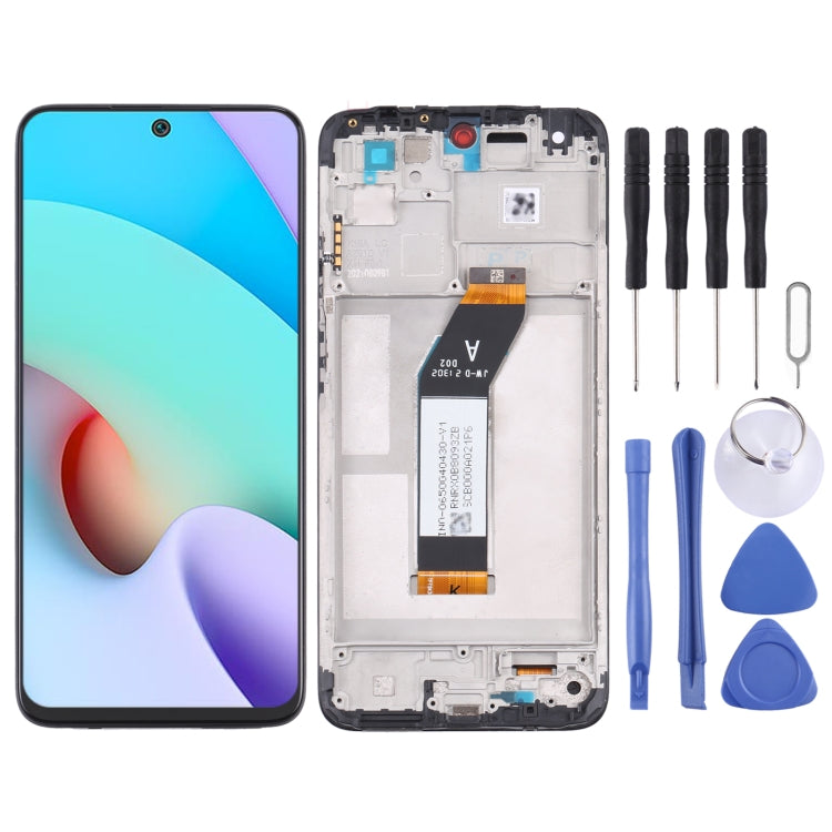 Écran LCD d'origine et numériseur complet avec cadre pour Xiaomi Redmi 10 21061119AG