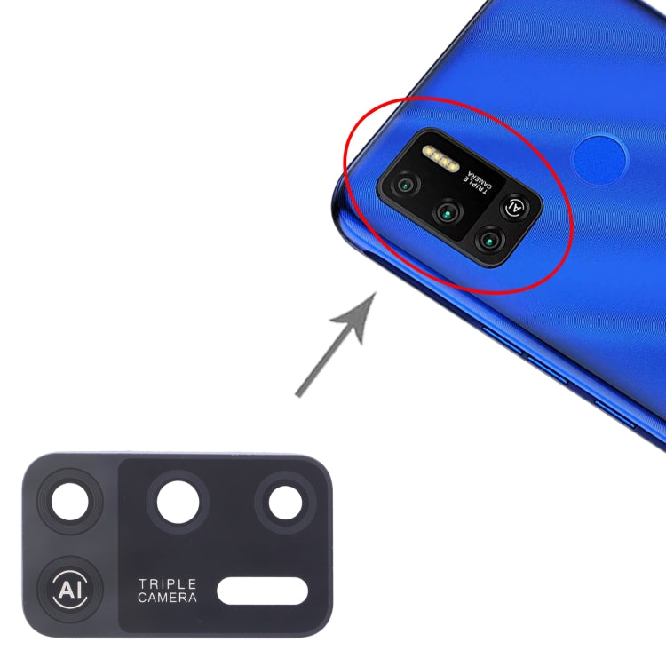 Objectif de caméra arrière pour Tecno Spark 6 Air KE6, KE6j, KF6, 10 pièces