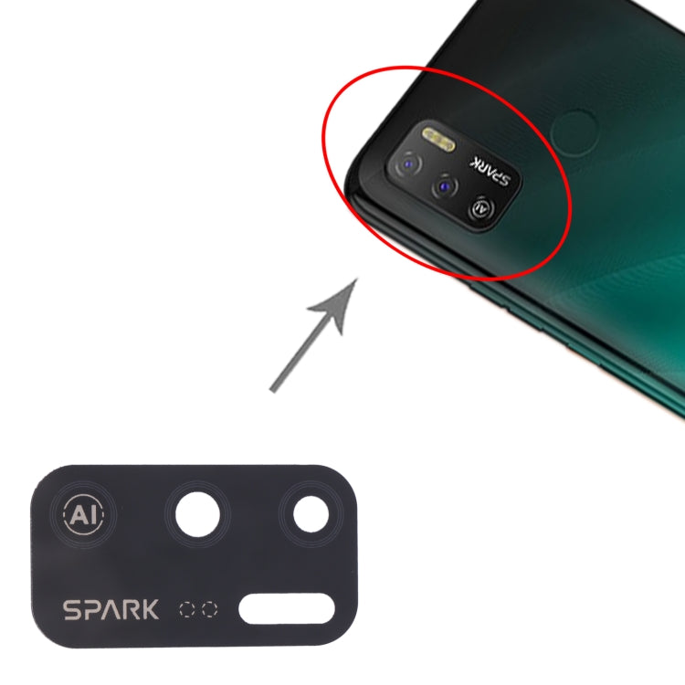 Objectif de caméra arrière pour Tecno Spark 5 Air KD6a, 10 pièces