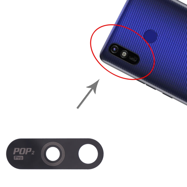Pour Tecno Pop 2 Plus BA2, RB8S 10 pièces objectif de caméra arrière