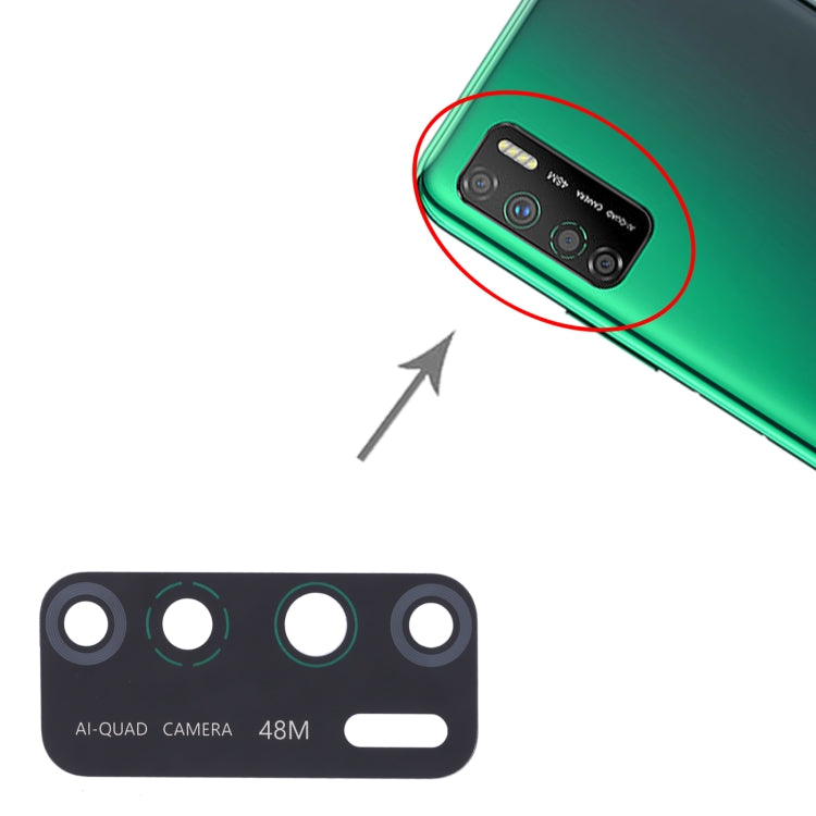 Objectif de caméra arrière pour Infinix Note 7 Lite X656, 10 pièces