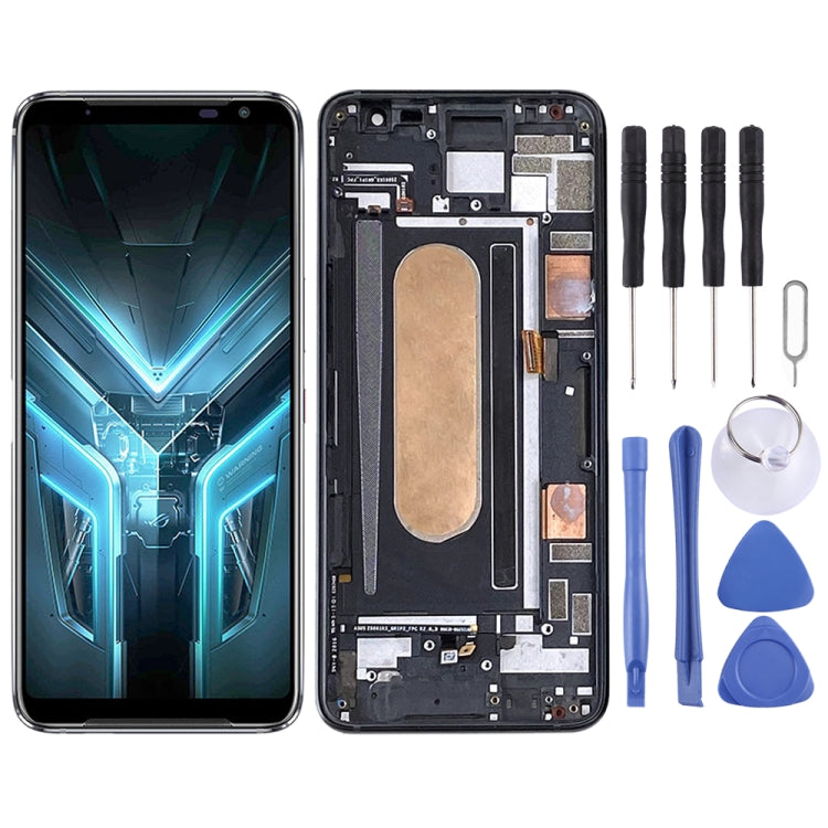 Écran LCD matériel OLED et numériseur assemblage complet avec cadre pour téléphone Asus ROG 3 ZS661KS I003DD