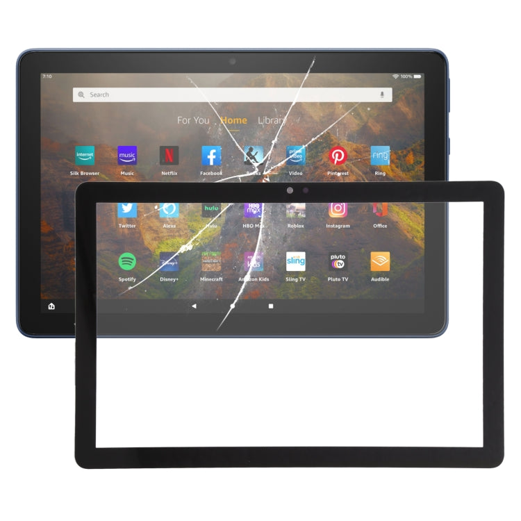 Lentille extérieure en verre de l'écran avant pour Amazon Fire HD 10 (2021) T76N2B T76N2P
