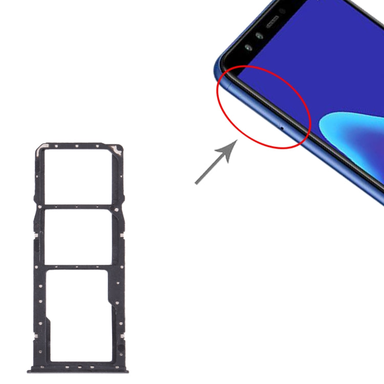 Tiroir Carte SIM + Tiroir Carte SIM + Tiroir Carte Micro SD pour Huawei Y9 (2018)