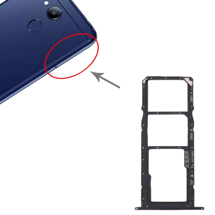 Tiroir Carte SIM + Tiroir Carte SIM + Tiroir Carte Micro SD pour Honor 7A Pro, For Honor 7A Pro