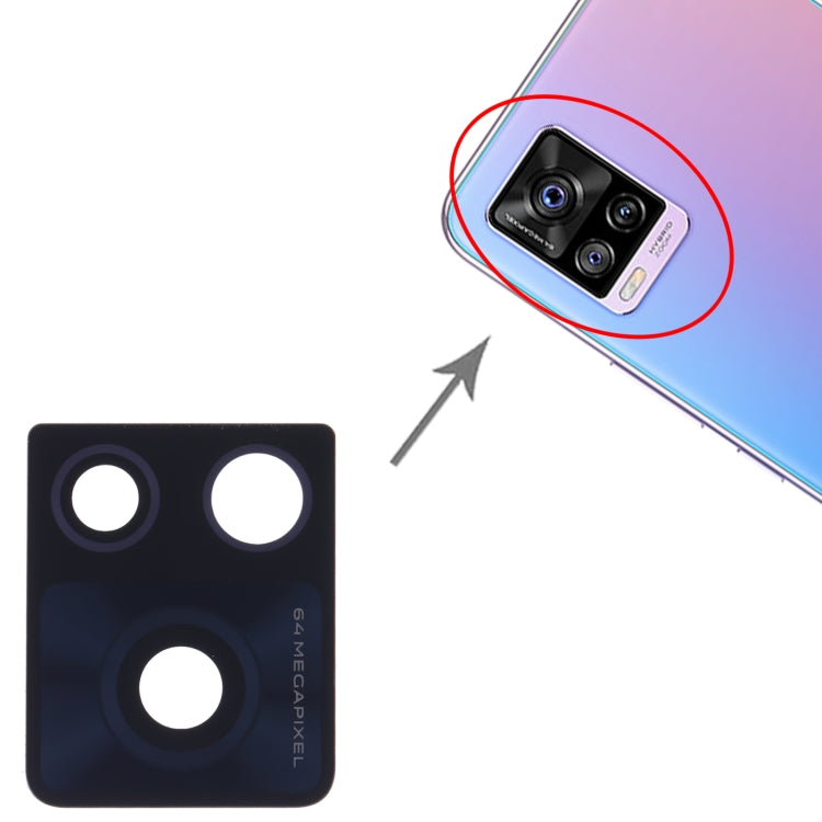 Pour Vivo S7 / S7t / V20 / V20 Pro Objectif de caméra arrière 10 pièces