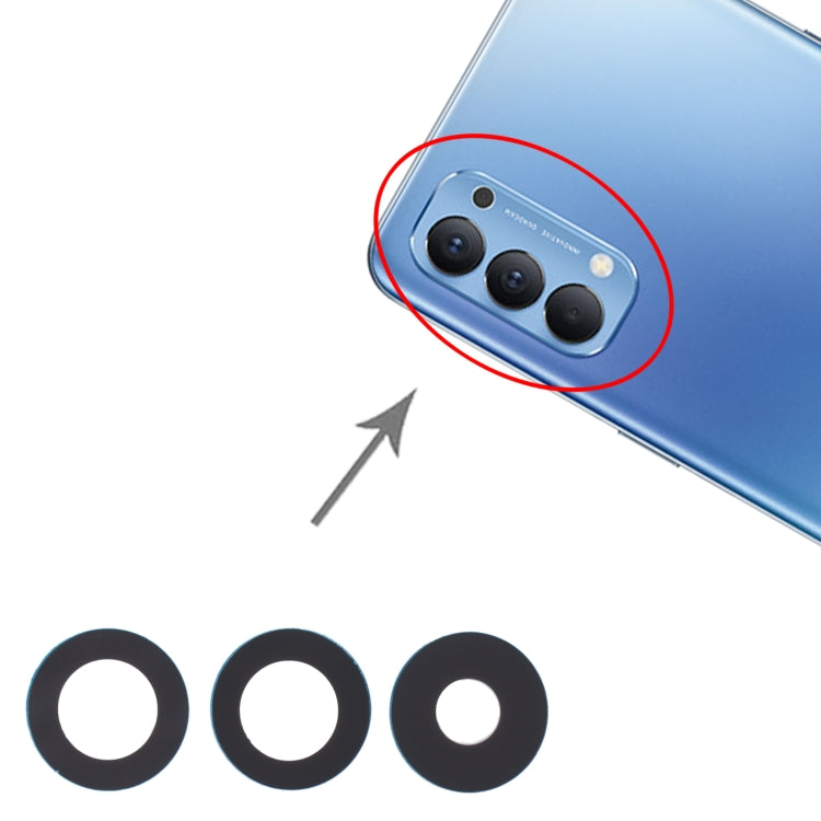 Objectif de caméra arrière pour OPPO Reno4 4G / Reno4 5G, 10 pièces