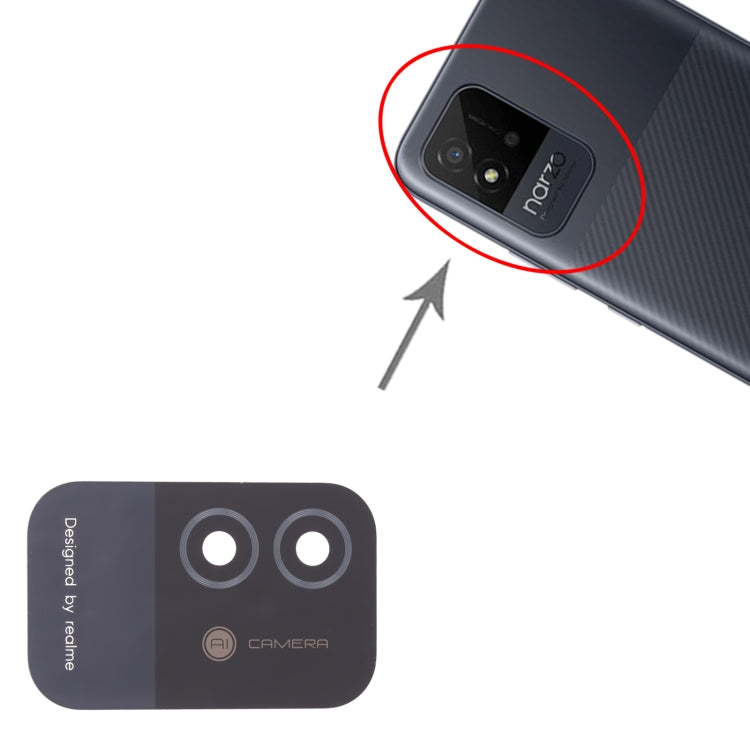 Objectif de caméra arrière pour OPPO Realme Narzo 50i RMX3235, 10 pièces, For OPPO Realme Narzo 50i, For OPPO Realme Narzo 50i(Green)
