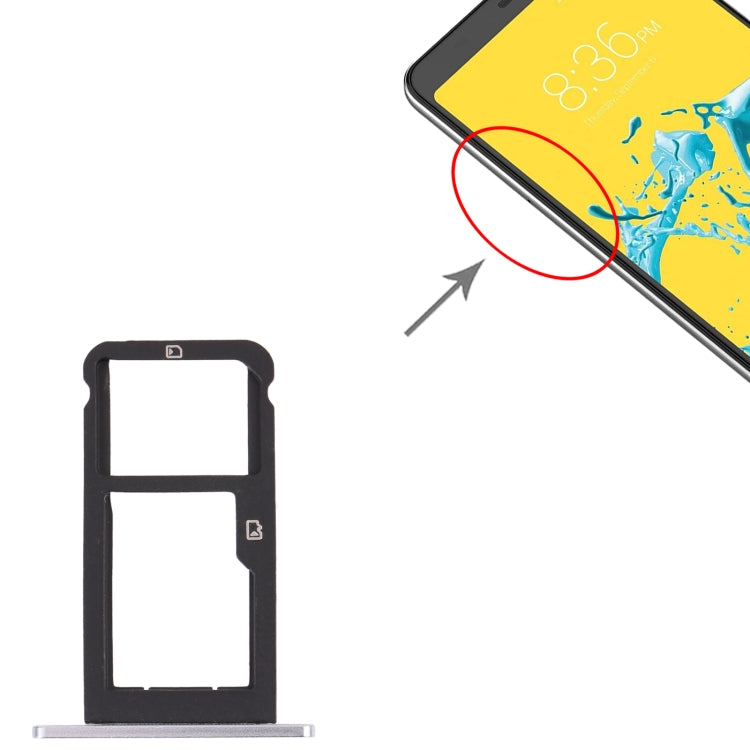 Tiroir Carte SIM + Tiroir Carte Micro SD pour ZTE Blade Z Max Z982