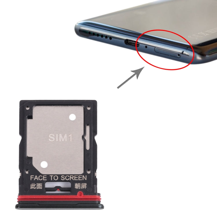 Plateau pour carte SIM + plateau pour carte SIM / plateau pour carte Micro SD pour Xiaomi Redmi Note 11 Pro (Chine) 21091116C / Redmi Note 11 Pro+ 5G / 11i / 11i HyperCharge 5G 21091116UI