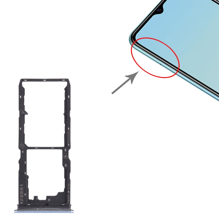 Pour vivo Y30 Standard / Y12s Plateau de carte SIM + Plateau de carte SIM + Plateau de carte Micro SD