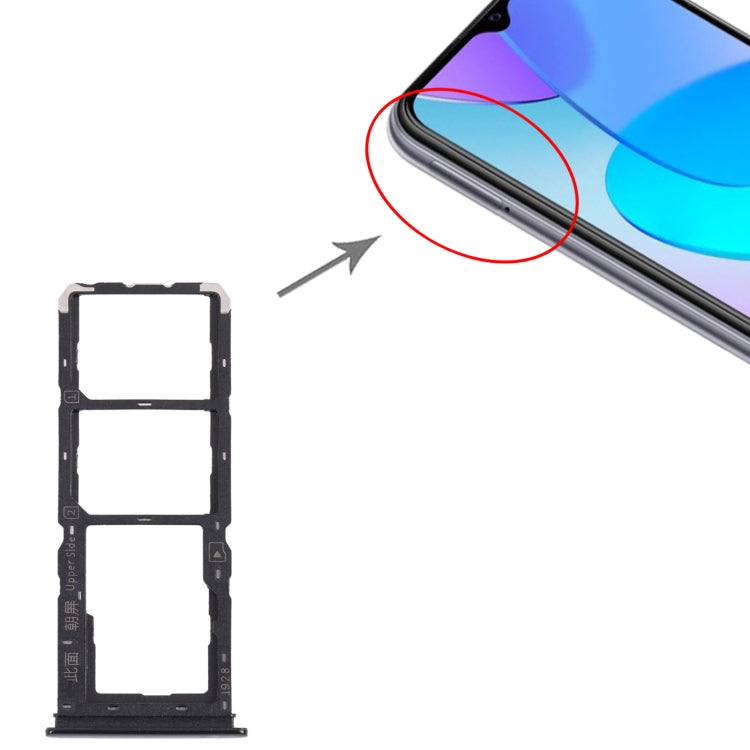 Pour vivo Y11s V2028 Plateau de carte SIM + Plateau de carte SIM + Plateau de carte Micro SD