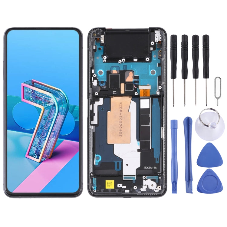 Écran LCD matériel AMOLED 90Hz et numériseur assemblage complet avec cadre pour Asus Zenfone 7 Pro / Zenfone 7 ZS670KS ZS671KS