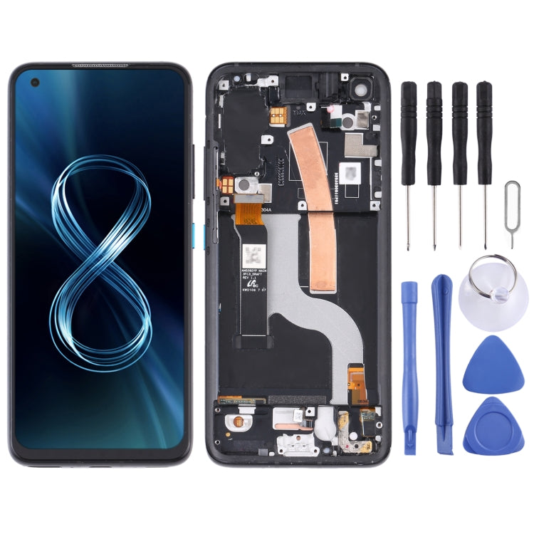 Écran LCD matériel AMOLED et numériseur complet avec cadre pour Asus Zenfone 8 ZS590KS
