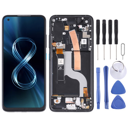 Écran LCD matériel AMOLED et numériseur complet avec cadre pour Asus Zenfone 8 ZS590KS