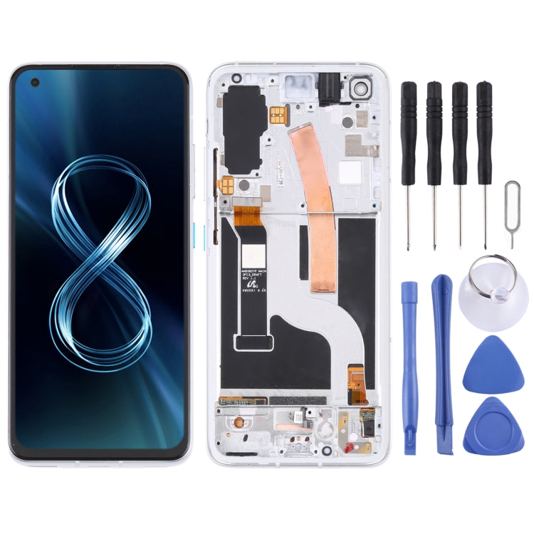 Écran LCD matériel AMOLED et numériseur complet avec cadre pour Asus Zenfone 8 ZS590KS