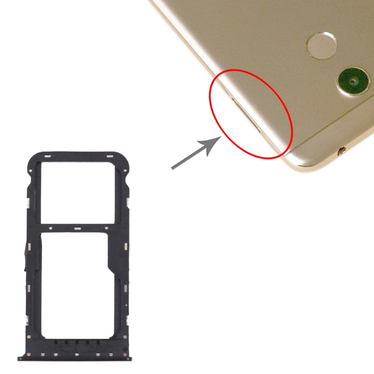 Tiroir Carte SIM + Tiroir Carte SIM / Tiroir Carte Micro SD pour Honor 6C Pro, For Honor 6C Pro