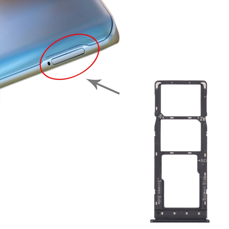 Pour Tecno Spark 6 KE7 plateau de carte SIM + plateau de carte SIM + plateau de carte Micro SD
