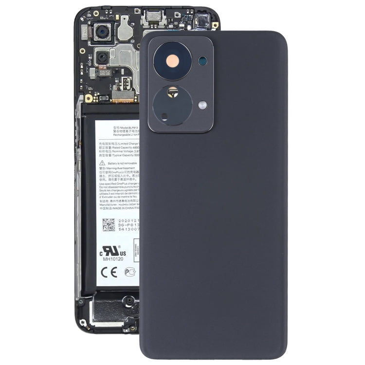 Pour OnePlus Nord 2T Couvercle arrière de la batterie avec objectif d'appareil photo