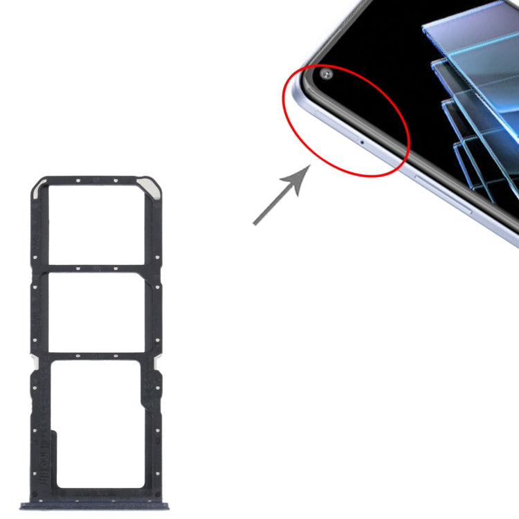 Pour OPPO K9x Plateau de carte SIM + Plateau de carte SIM + Plateau de carte Micro SD