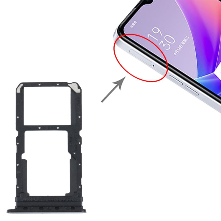 Pour OPPO A57 5G / A77 5G / K10 5G Plateau de carte SIM + Plateau de carte SIM / Micro SD
