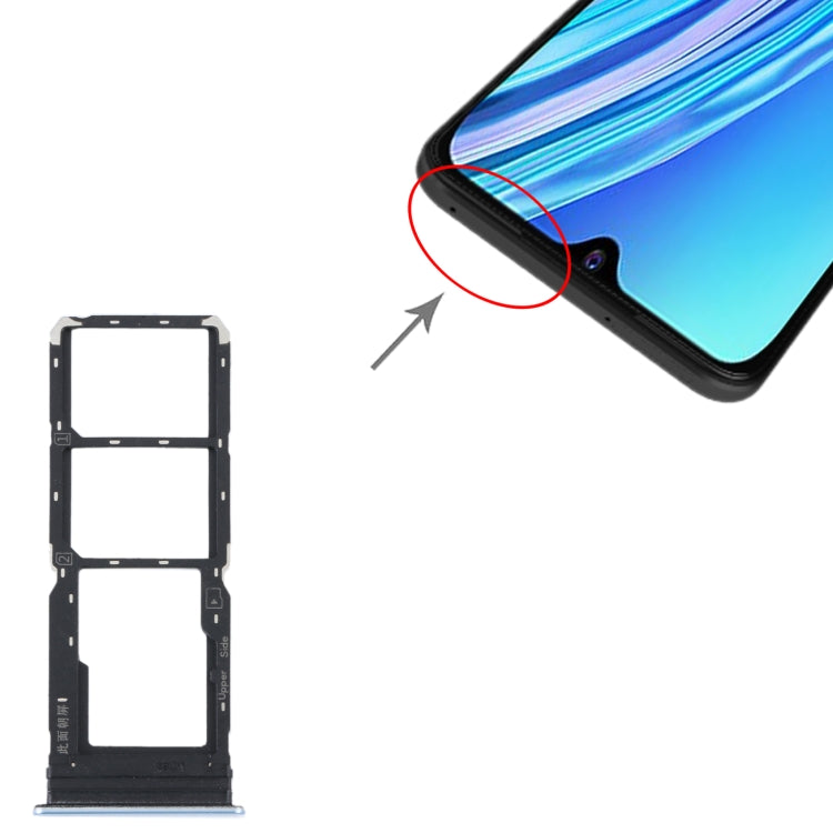 Pour vivo Y21 2021 / Y21S / Y21T / Y21T inde plateau de carte SIM + plateau de carte SIM + plateau de carte Micro SD