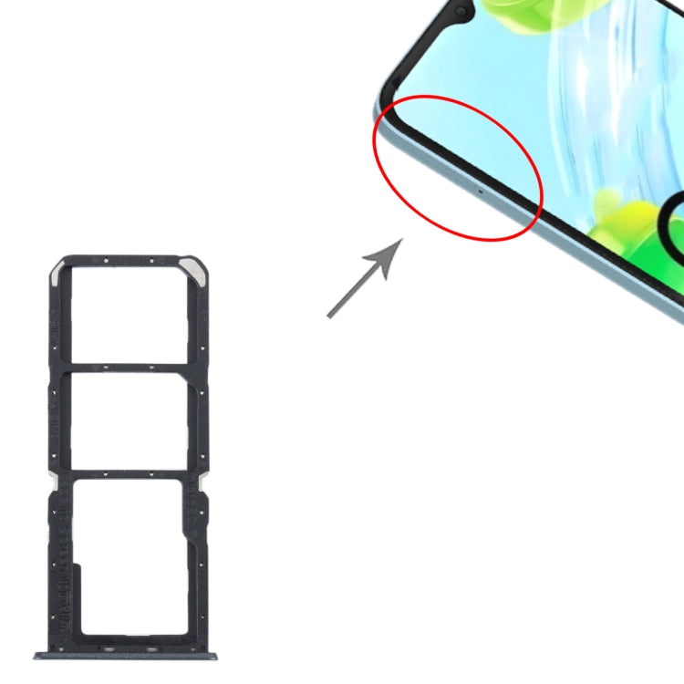 Pour Realme C30 Plateau de carte SIM + Plateau de carte SIM + Plateau de carte Micro SD, For Realme C30