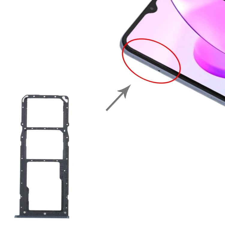 Pour Realme C31 Plateau de carte SIM + Plateau de carte SIM + Plateau de carte Micro SD, For Realme C31
